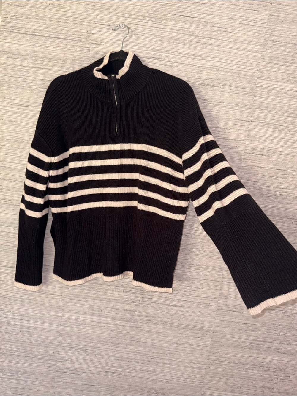 Rails Tessa Mock Neck Knit Striped Quarter Zip